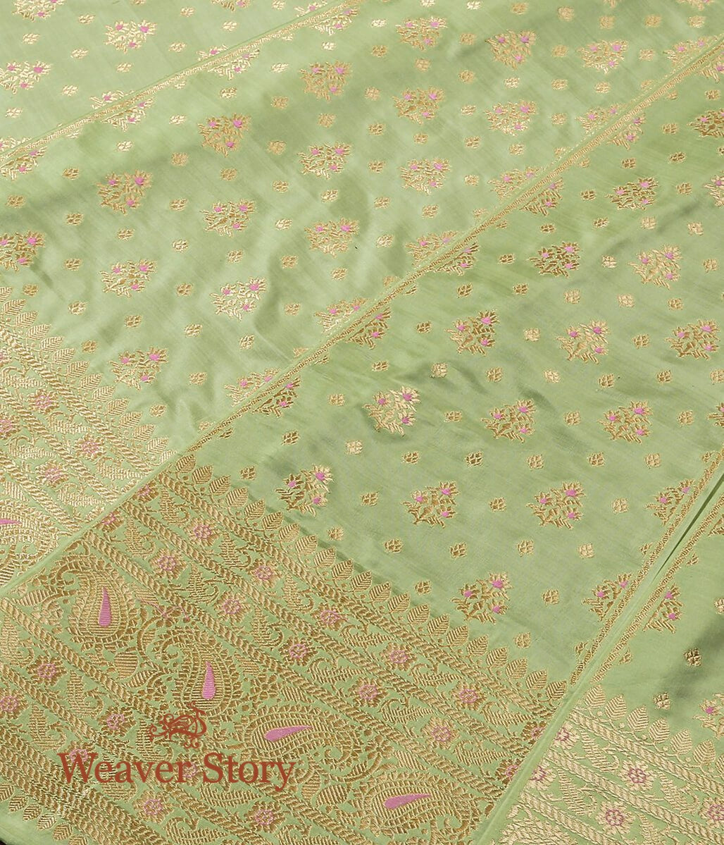 Handloom_Pista_Green_Pure_Katan_Silk_Banarasi_Lehenga_with_Meenakari_WeaverStory_03