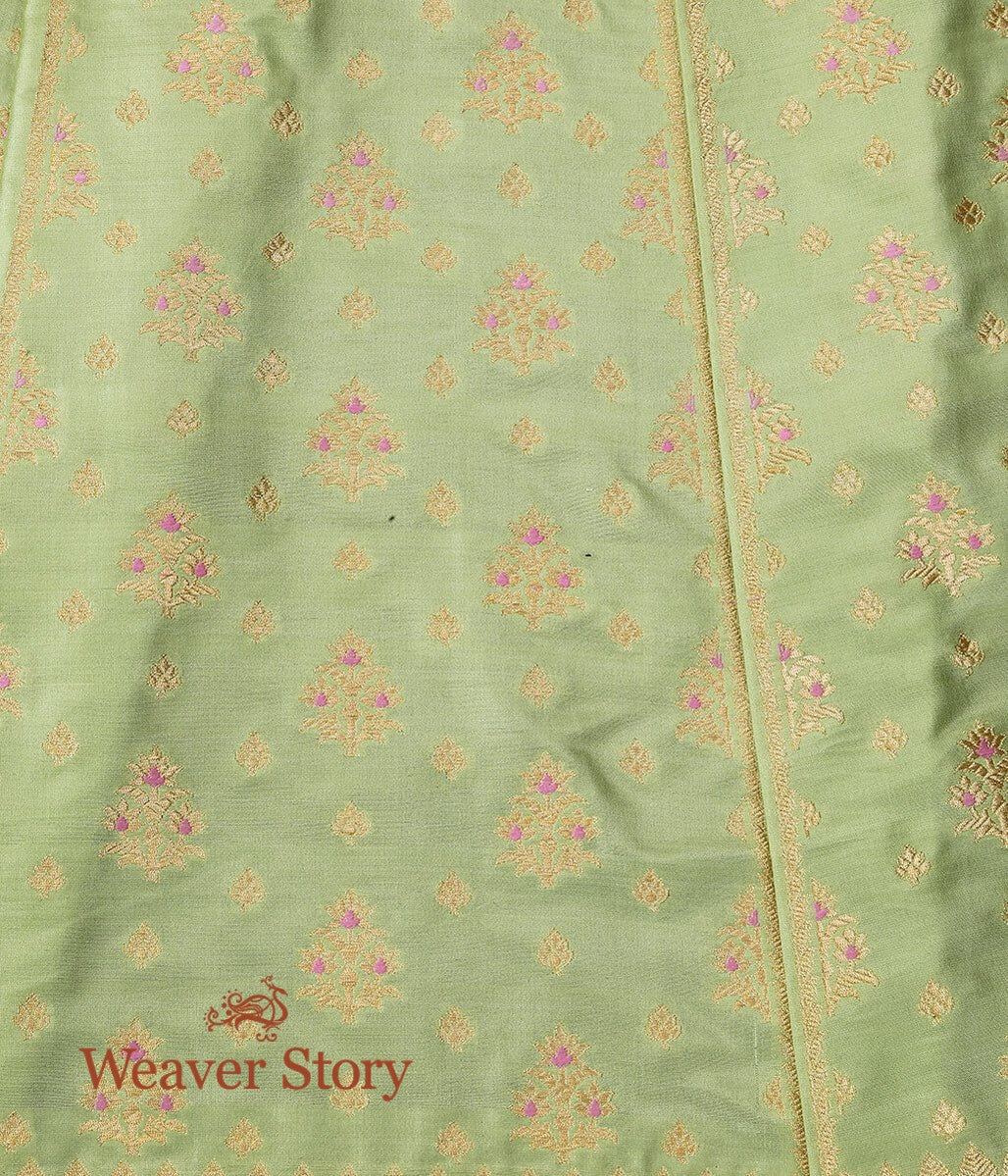 Handloom_Pista_Green_Pure_Katan_Silk_Banarasi_Lehenga_with_Meenakari_WeaverStory_04