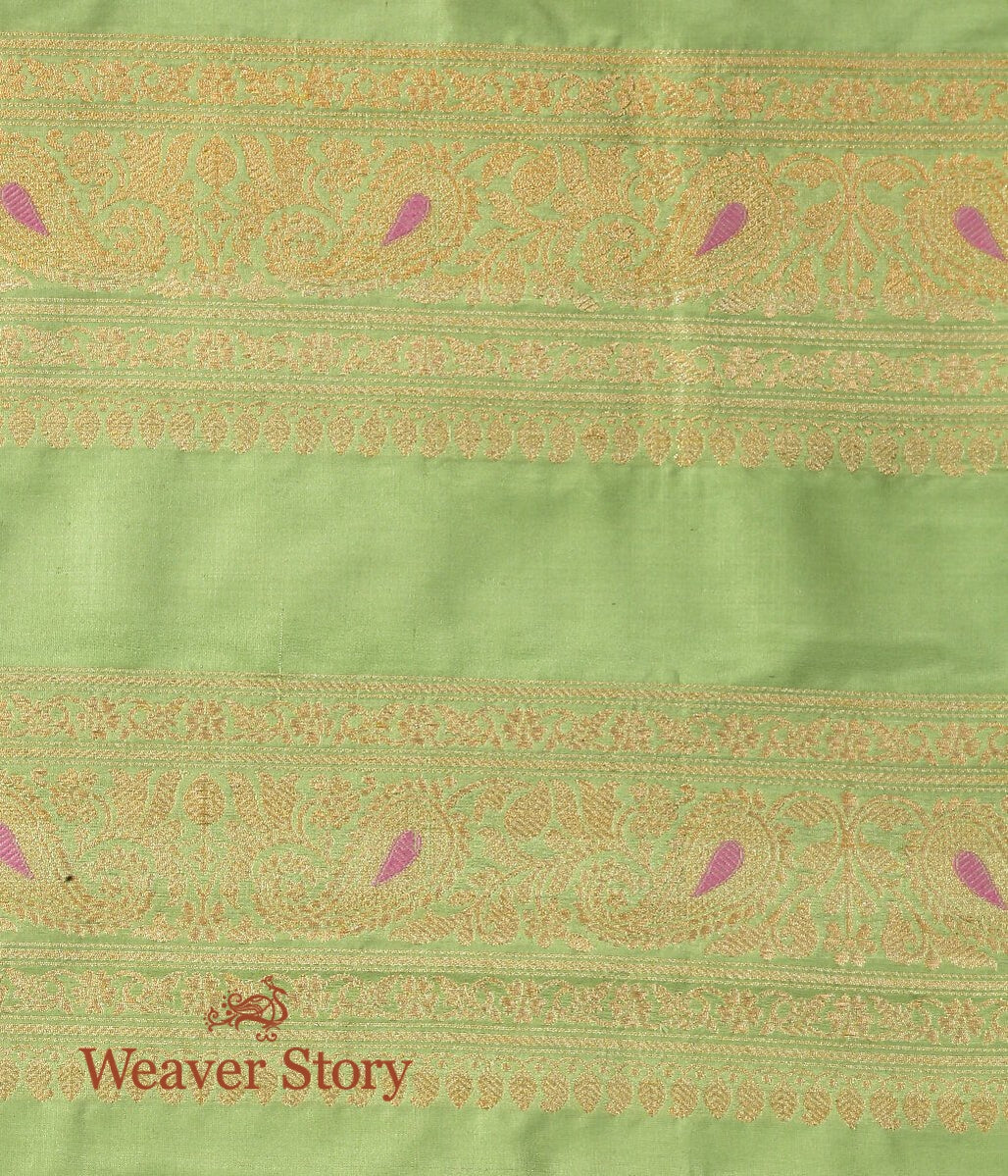 Handloom_Pista_Green_Pure_Katan_Silk_Banarasi_Lehenga_with_Meenakari_WeaverStory_07