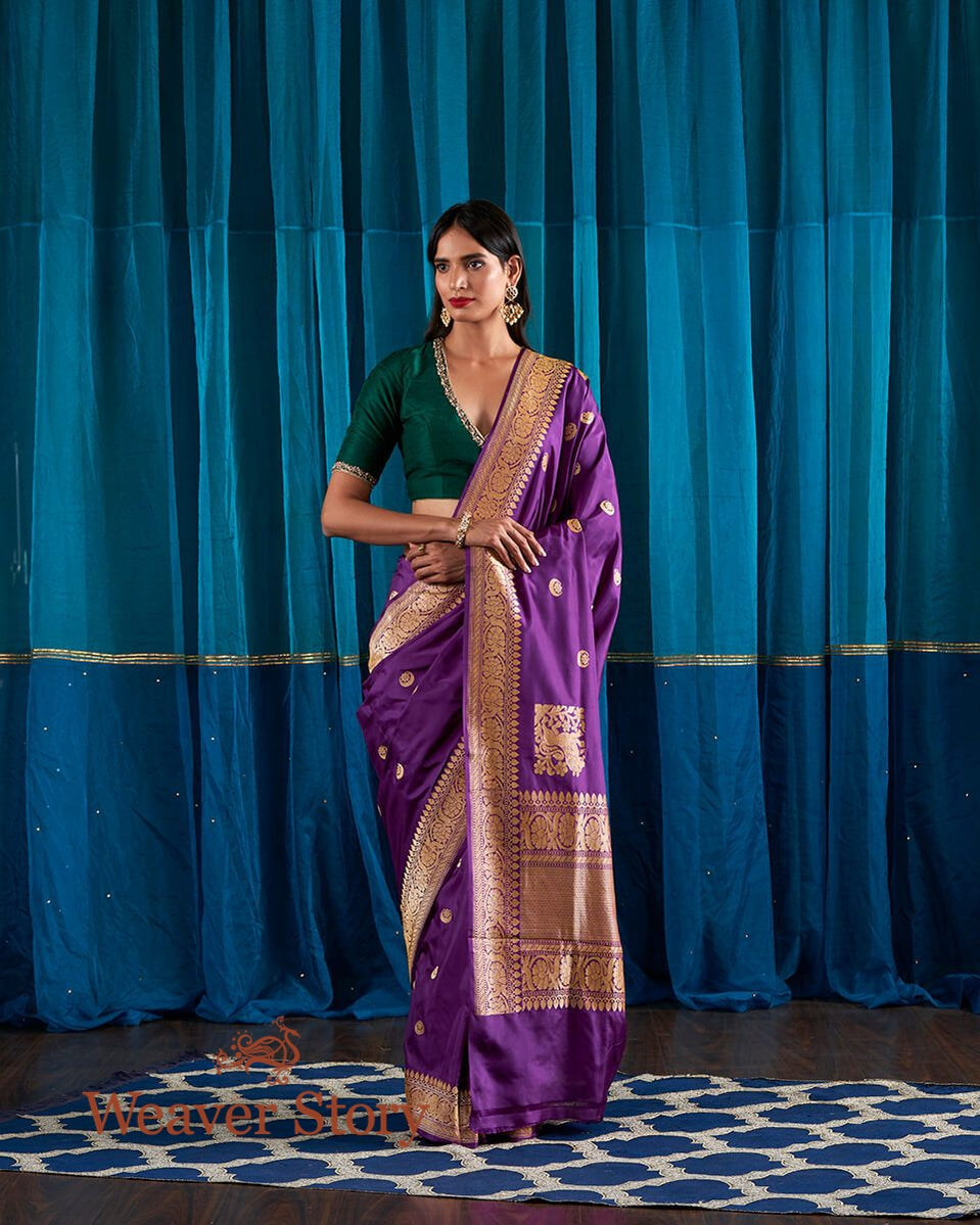 Elegant_and_Royal_Purple_Banarasi_Handloom_Saree_with_Kadhwa_Booti_WeaverStory_02