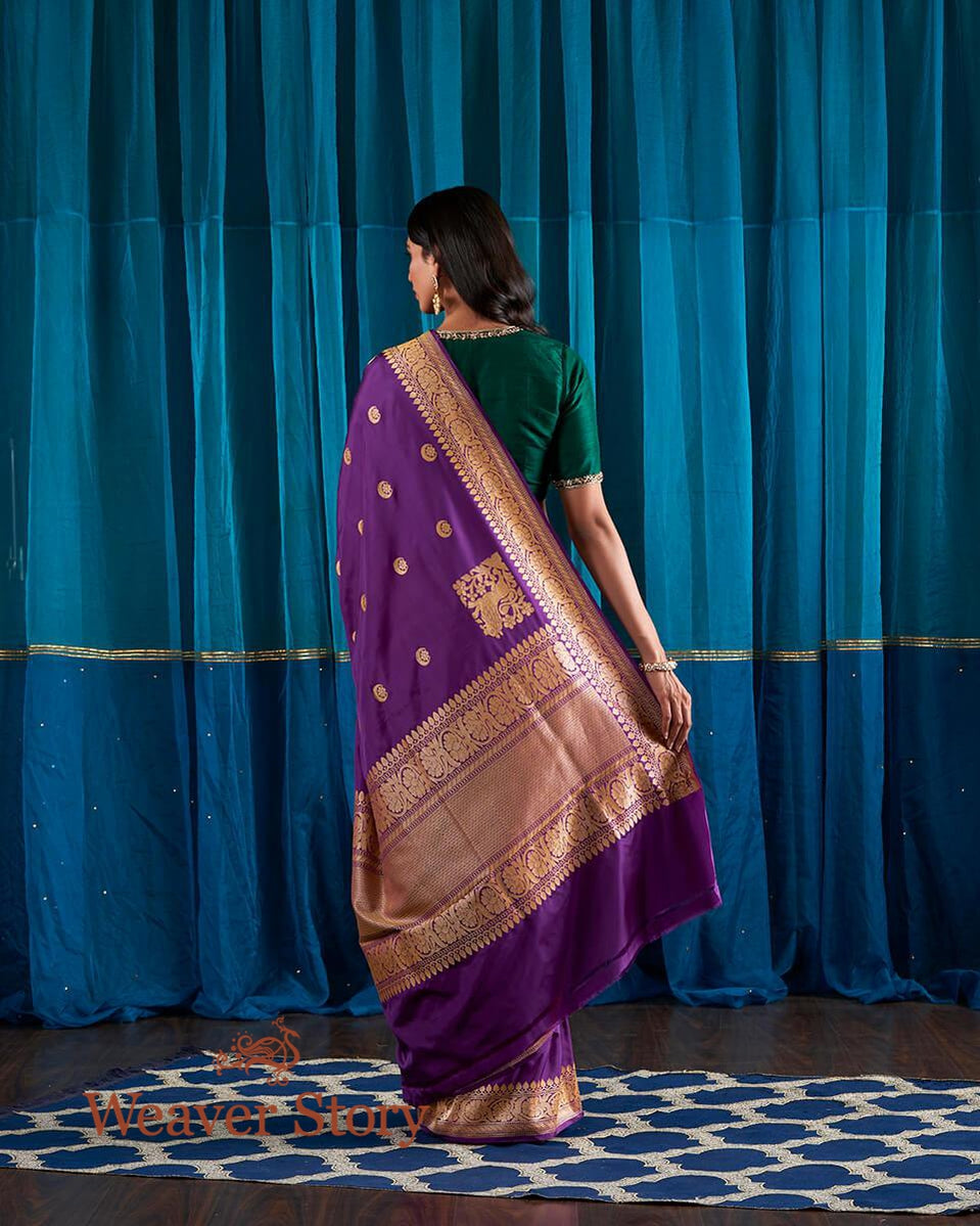 Elegant_and_Royal_Purple_Banarasi_Handloom_Saree_with_Kadhwa_Booti_WeaverStory_03