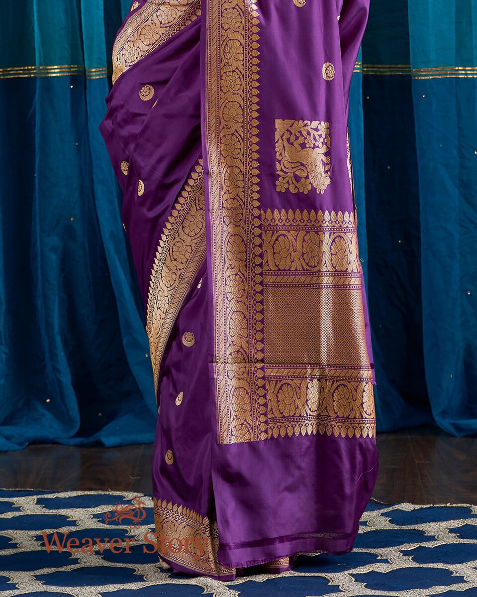 Elegant_and_Royal_Purple_Banarasi_Handloom_Saree_with_Kadhwa_Booti_WeaverStory_04