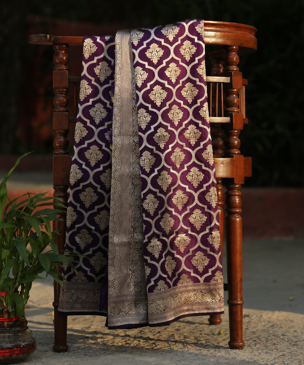 Handloom_Purple_Pure_Katan_Silk_Banarasi_Dupatta_WeaverStory_01