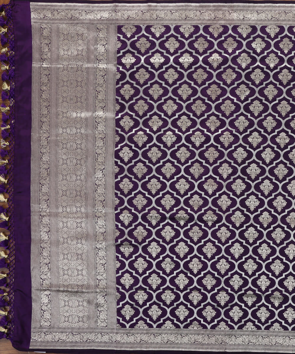 Handloom_Purple_Pure_Katan_Silk_Banarasi_Dupatta_WeaverStory_02