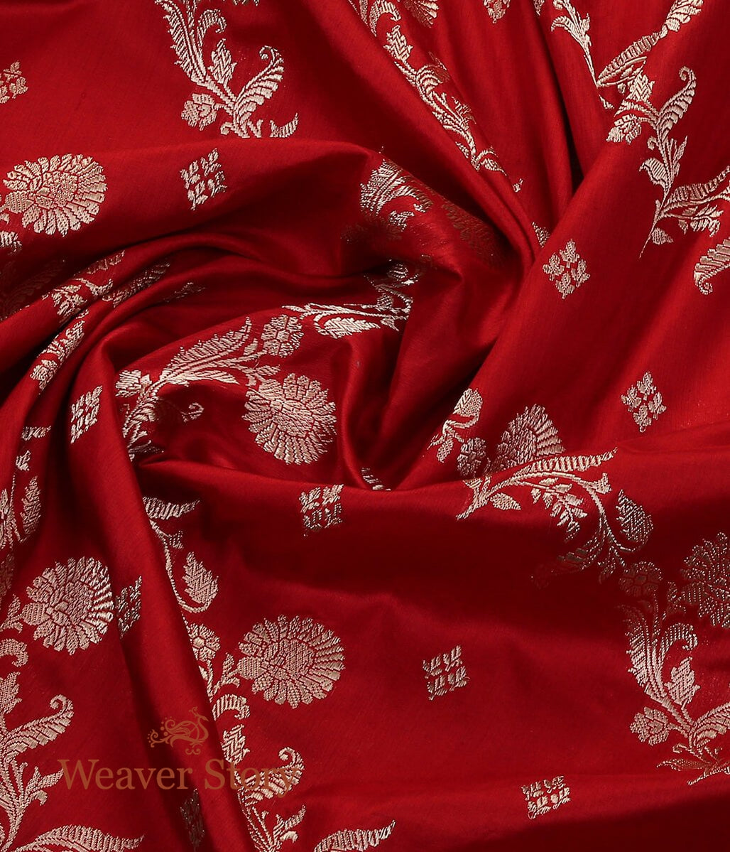 Handloom_Red_Pure_Katan_Silk_Kadhwa_Weave_Dupatta_WeaverStory_05