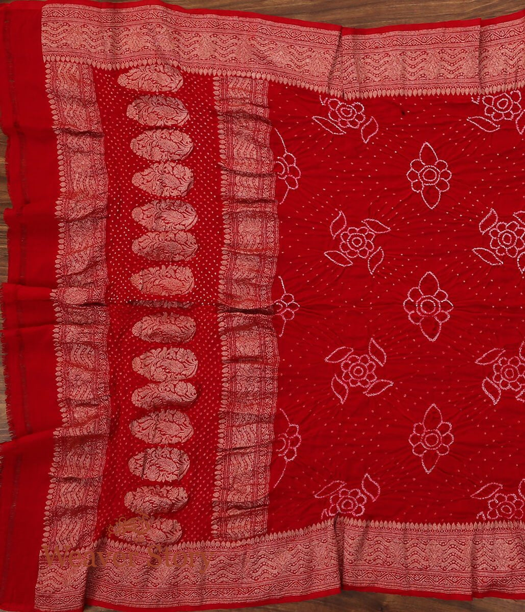 Handloom_Red_Banarasi_Bandhej_Dupatta_WeaverStory_02
