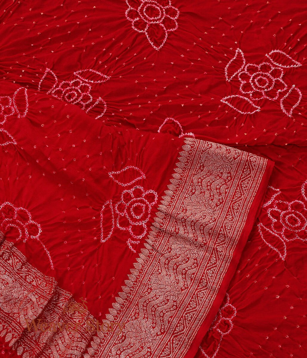 Handloom_Red_Banarasi_Bandhej_Dupatta_WeaverStory_04