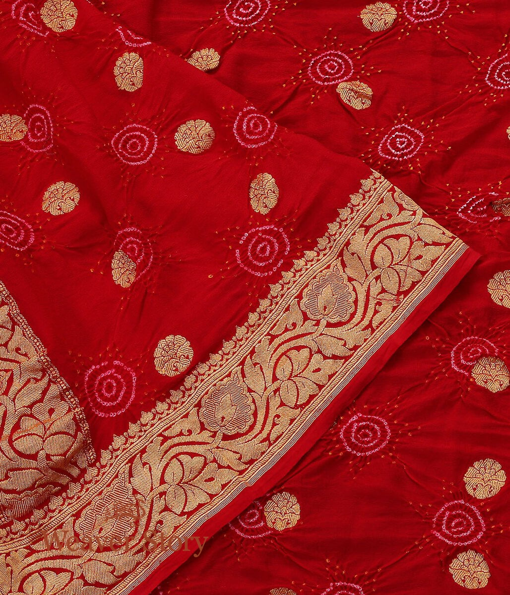 Handloom_Red_Banarasi_Bandhej_Dupatta_WeaverStory_04