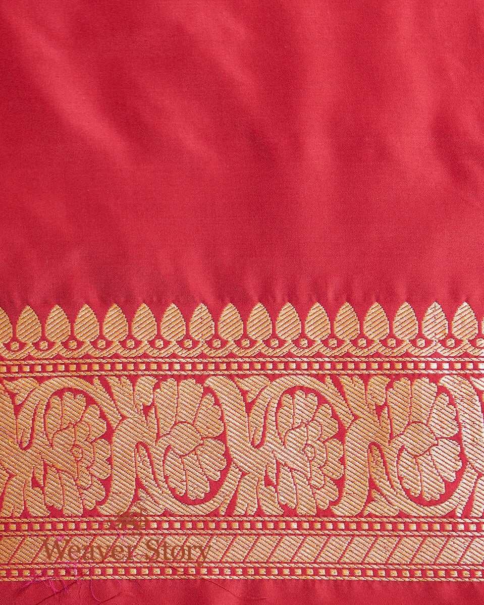Bridal_Red_Banarasi_Handloom_Saree_with_Kadhwa_Booti_and_Lion_Motifs_WeaverStory_05