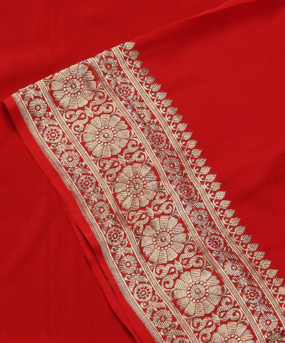 Handloom_Red_Pure_Banarasi_Georgette_Dupatta_With_Kadhwa_Border_and_Pallu_WeaverStory_04