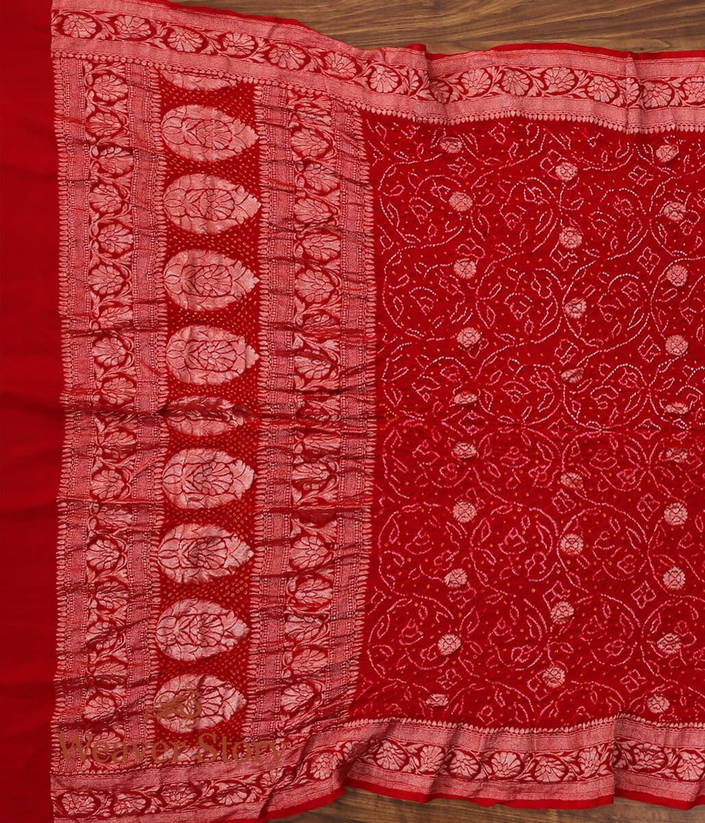 Red_Banarasi_Handloom_Bandhej_Dupatta_WeaverStory_02
