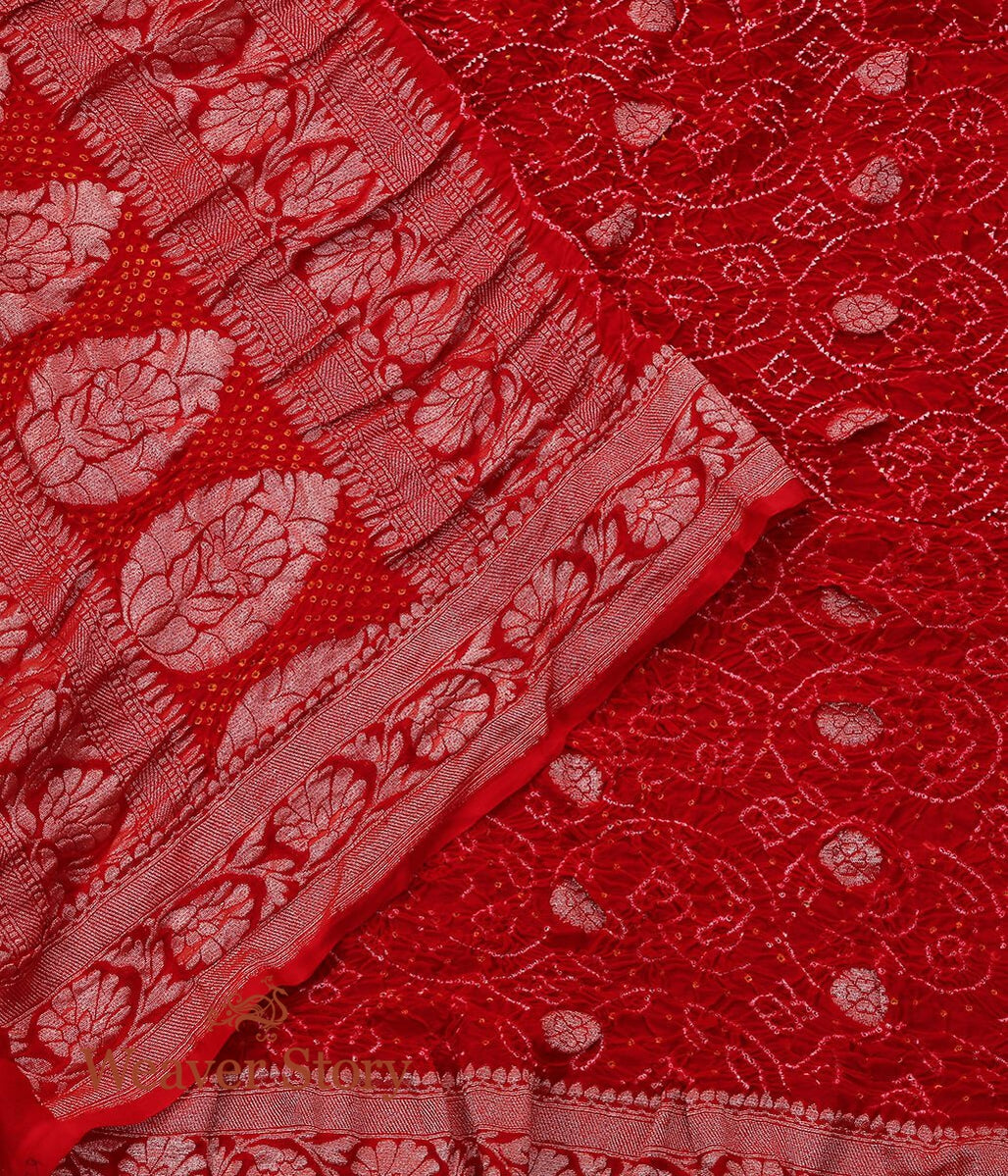 Red_Banarasi_Handloom_Bandhej_Dupatta_WeaverStory_04