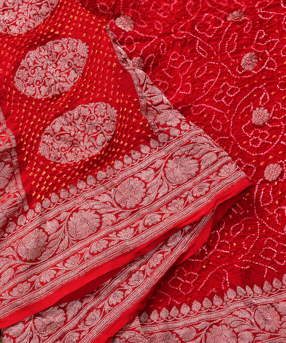Handloom_Red_Banarasi_Bandhej_Dupatta_with_Kadhwa_Booti_WeaverStory_04