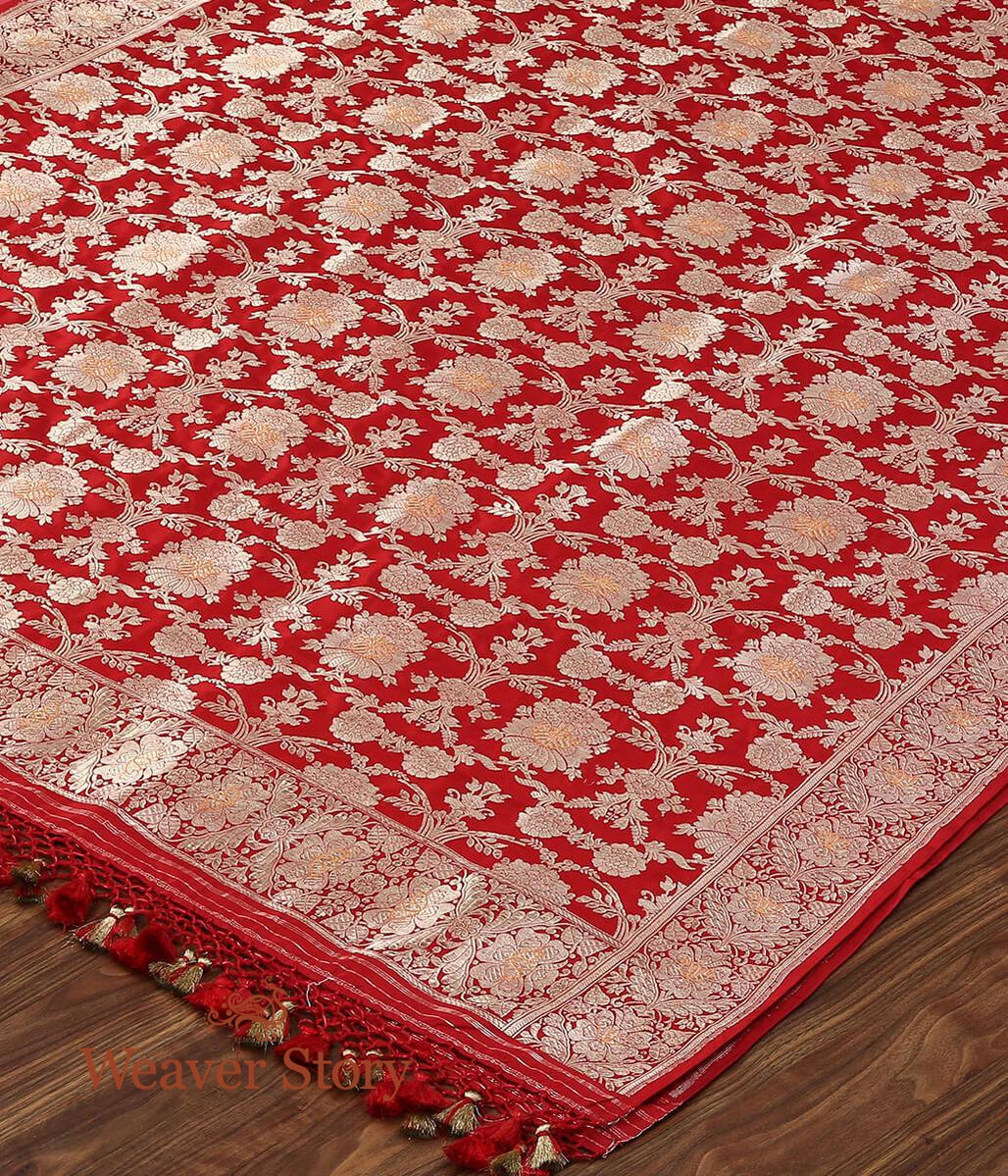 Red_Handloom_Banarasi_Katan_Silk_Dupatta_with_Meenakari_WeaverStory_03