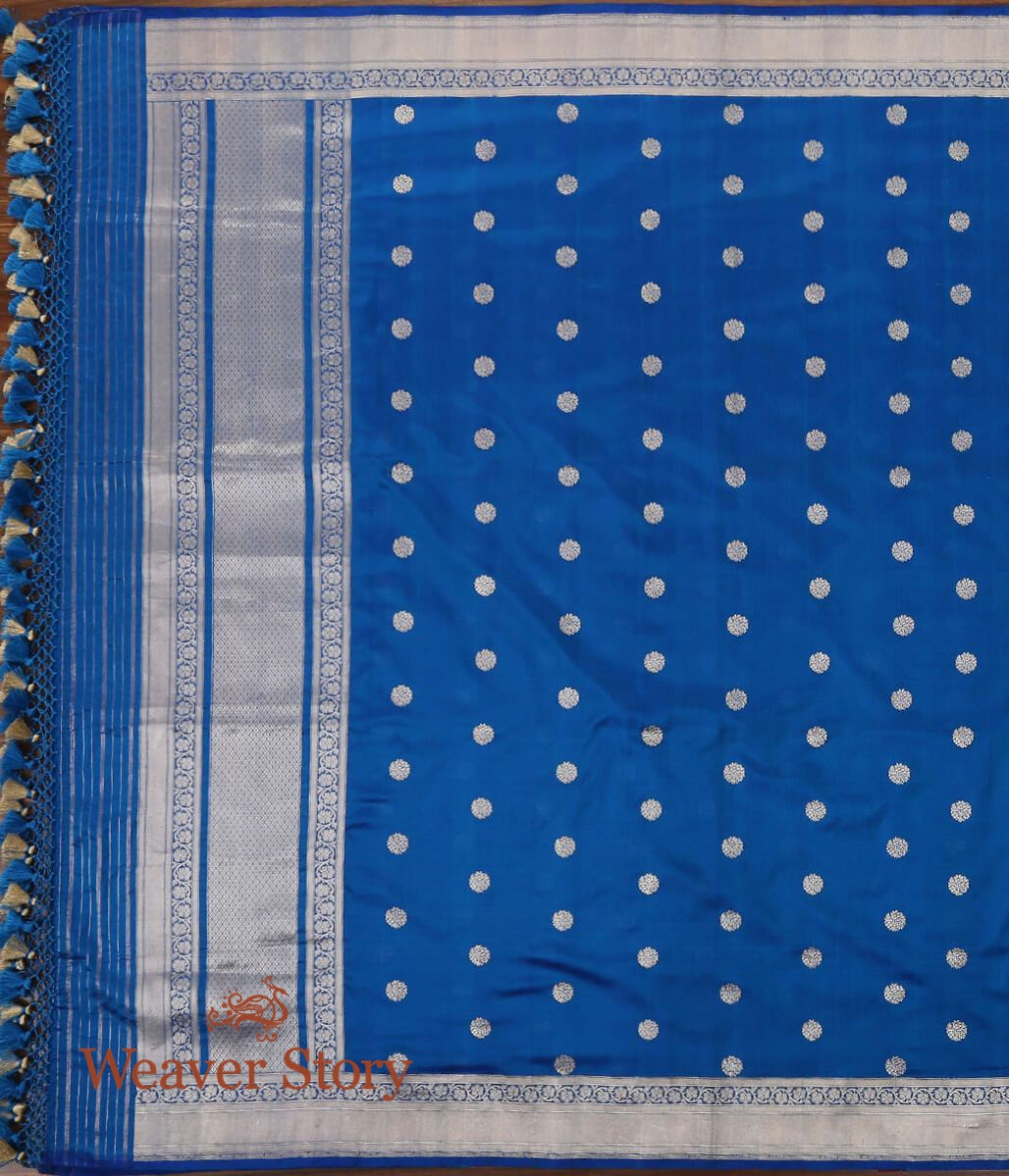 Handloom_Banarasi_Silk_Dupatta_in_Blue_with_Kadhwa_Booti_WeaverStory_02