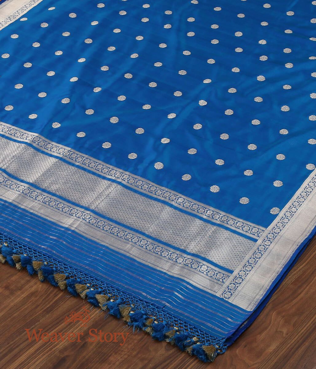 Handloom_Banarasi_Silk_Dupatta_in_Blue_with_Kadhwa_Booti_WeaverStory_03