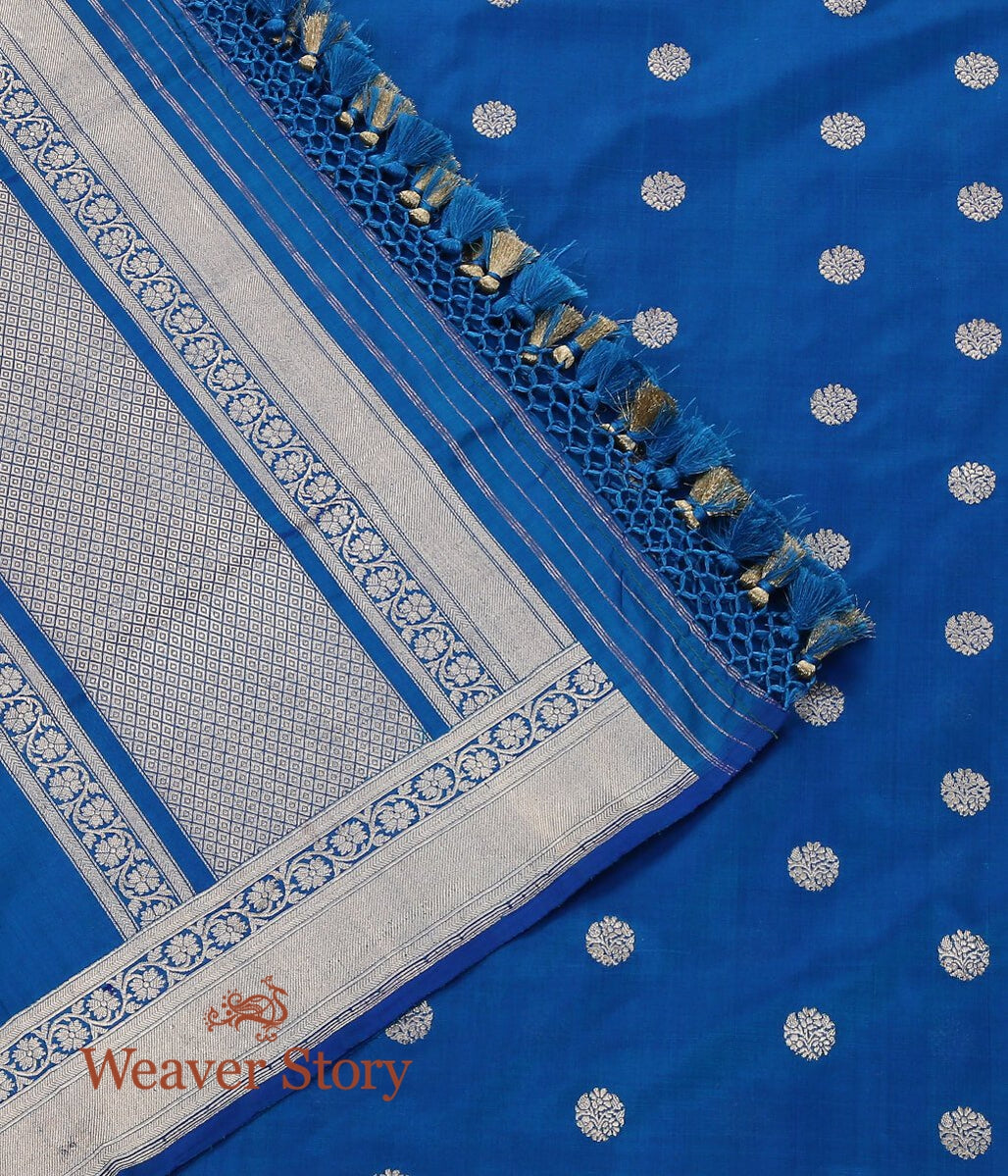Handloom_Banarasi_Silk_Dupatta_in_Blue_with_Kadhwa_Booti_WeaverStory_04