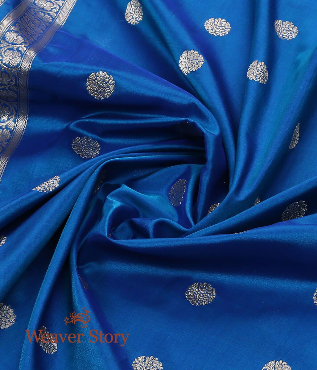 Handloom_Banarasi_Silk_Dupatta_in_Blue_with_Kadhwa_Booti_WeaverStory_05
