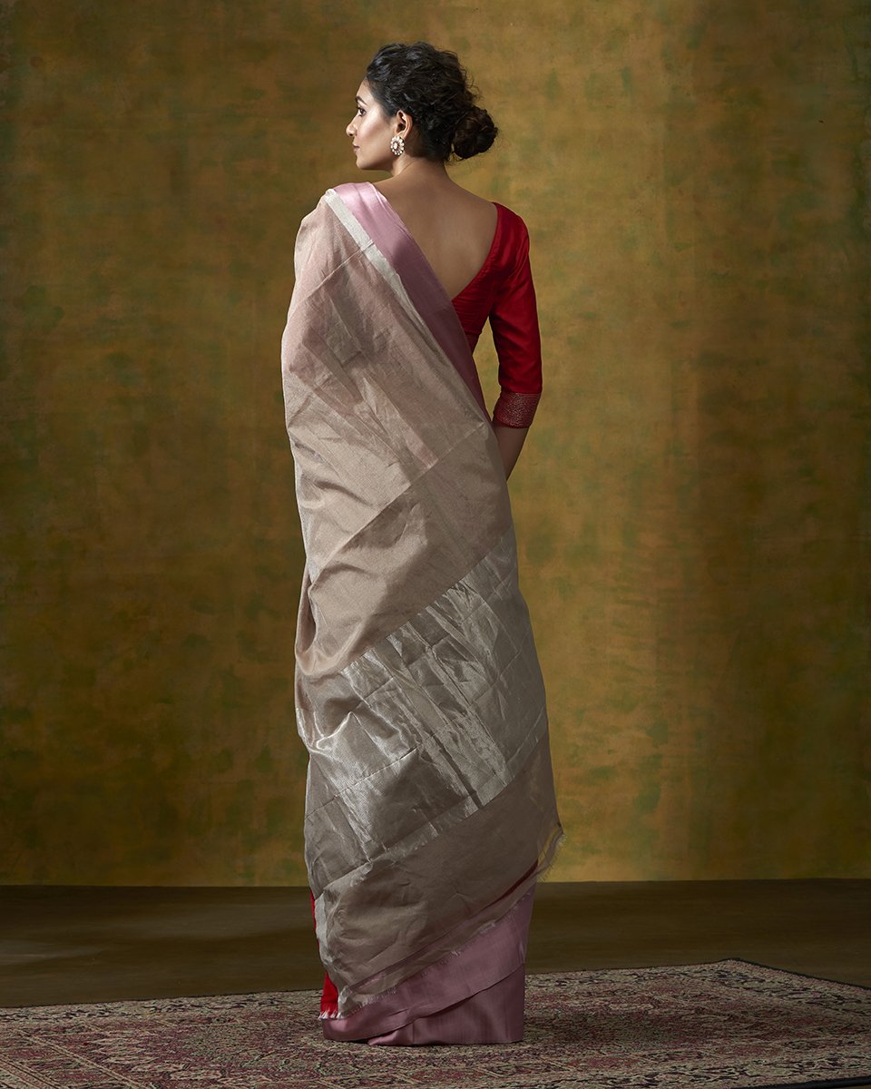 Handloom_Beige_Cotton_Tissue_Banarasi_Saree_With_Pink_Mashroo_Border_WeaverStory_03