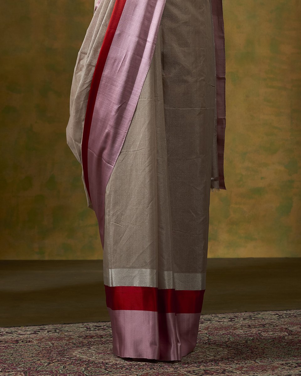 Handloom_Beige_Cotton_Tissue_Banarasi_Saree_With_Pink_Mashroo_Border_WeaverStory_04
