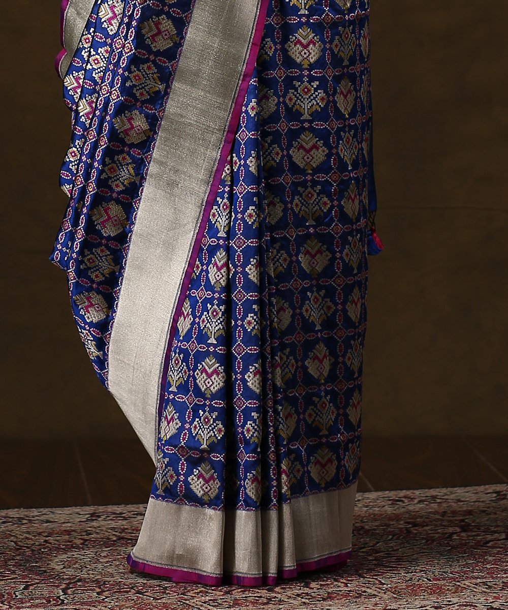 Handloom_Blue_Banarasi_Patola_Saree_with_Meenakari_Design_WeaverStory_04