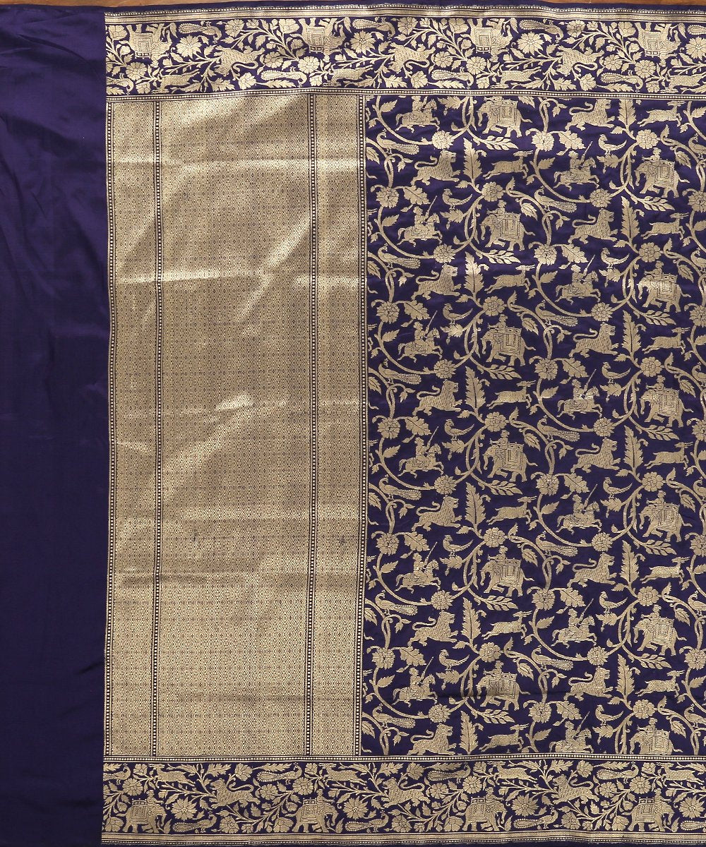 Handloom_Blue_Shikargah_Handloom_Banarasi_Dupatta_WeaverStory_02
