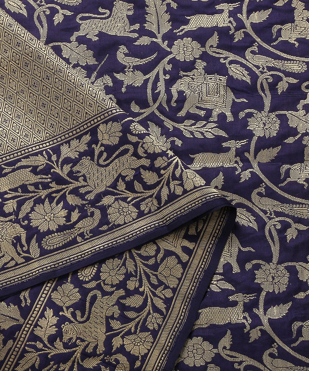 Handloom_Blue_Shikargah_Handloom_Banarasi_Dupatta_WeaverStory_04