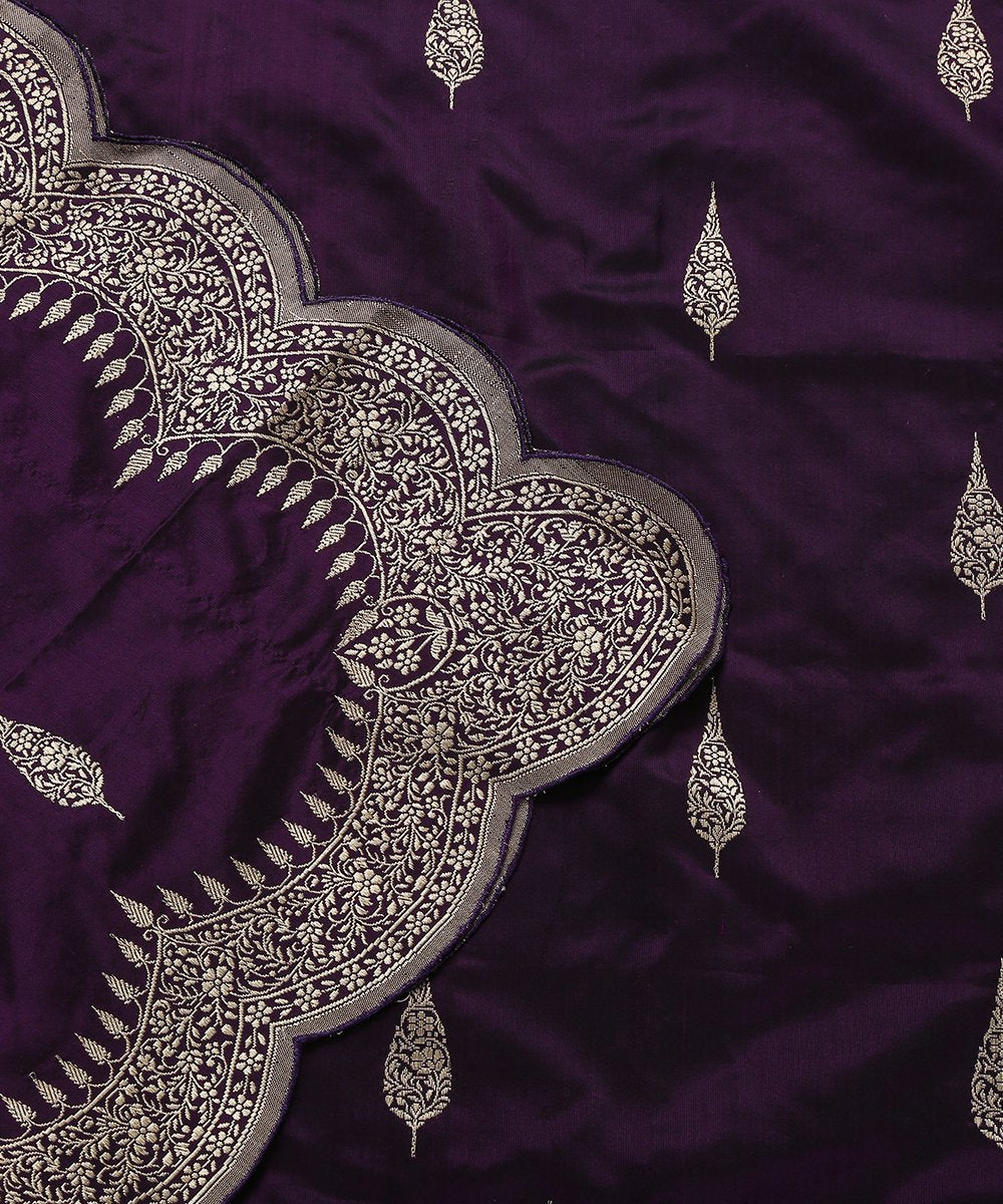Handloom_Dark_Purple_Scalloped_Border_Handloom_Banarasi_Dupatta_WeaverStory_04