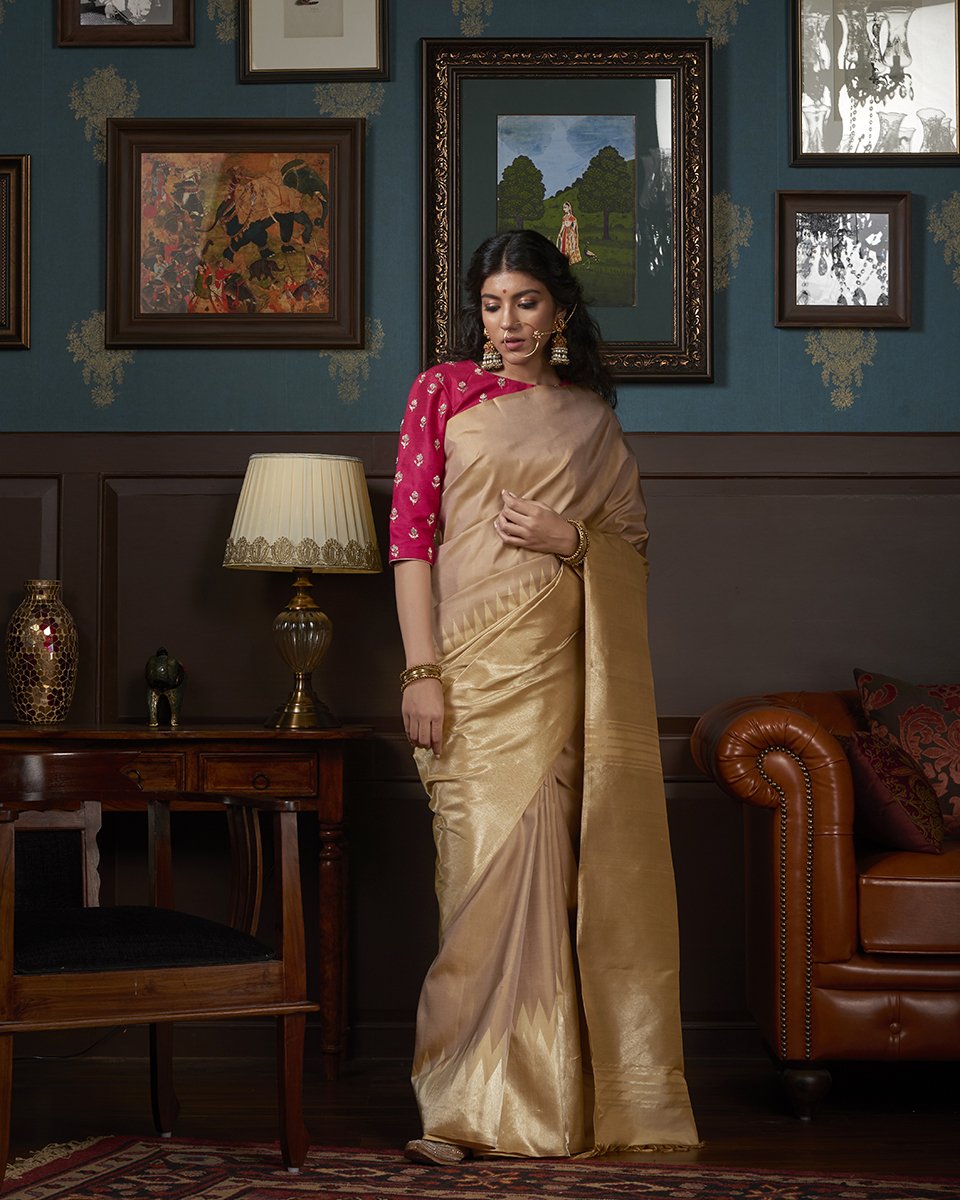 Handloom_Soft_Brown_and_Gold_Rising_Temple_Kanjivaram_Silk_Saree_WeaverStory_02