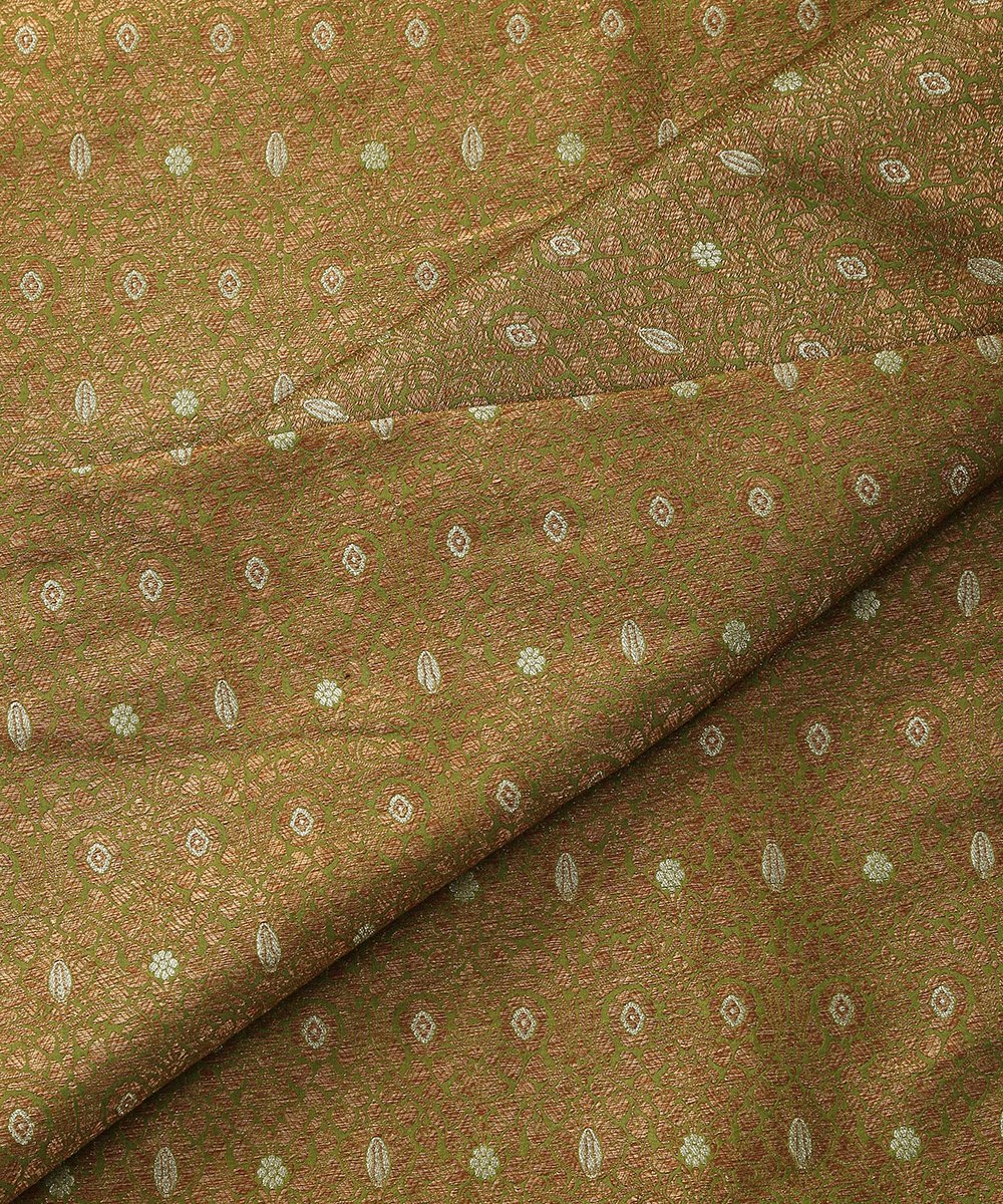 Handloom_Green_Katan_Silk_Nakshi_Brocade_Banarasi_Fabric_with_Meenakari_WeaverStory_04