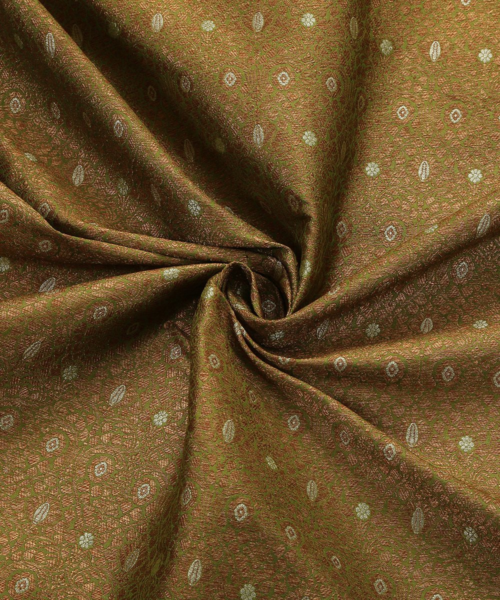 Handloom_Green_Katan_Silk_Nakshi_Brocade_Banarasi_Fabric_with_Meenakari_WeaverStory_05