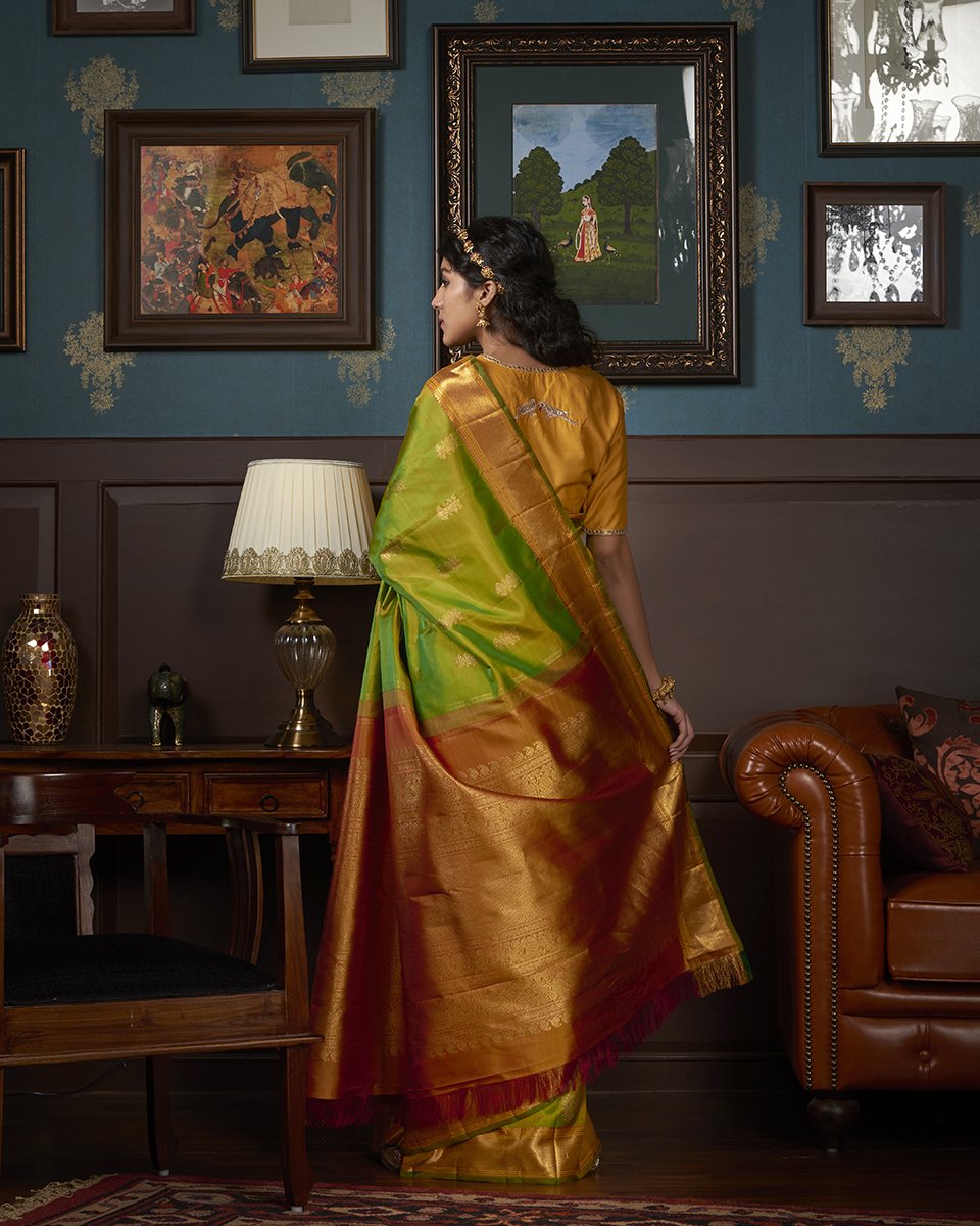 Handloom_Green_Kanjivaram_Pure_Silk_Saree_with_Gandaberunda_Motif_WeaverStory_03