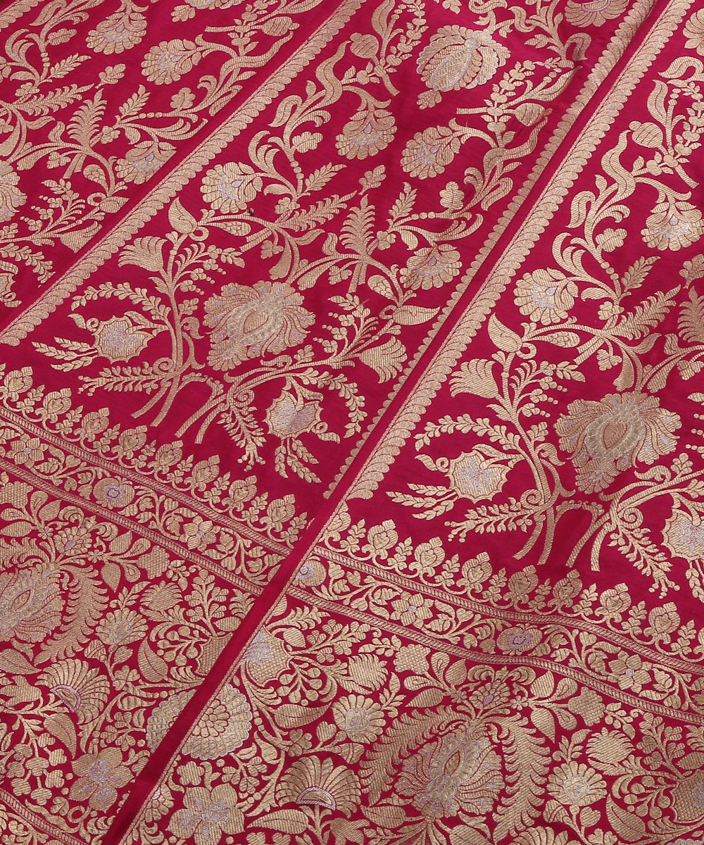 Handloom_Hot_Pink_Sona_Rupa_Zari_Work_Katan_Silk_Banarasi_Lehenga_with_Jangla_Dupatta_and_Brocade_Blouse_WeaverStory_03