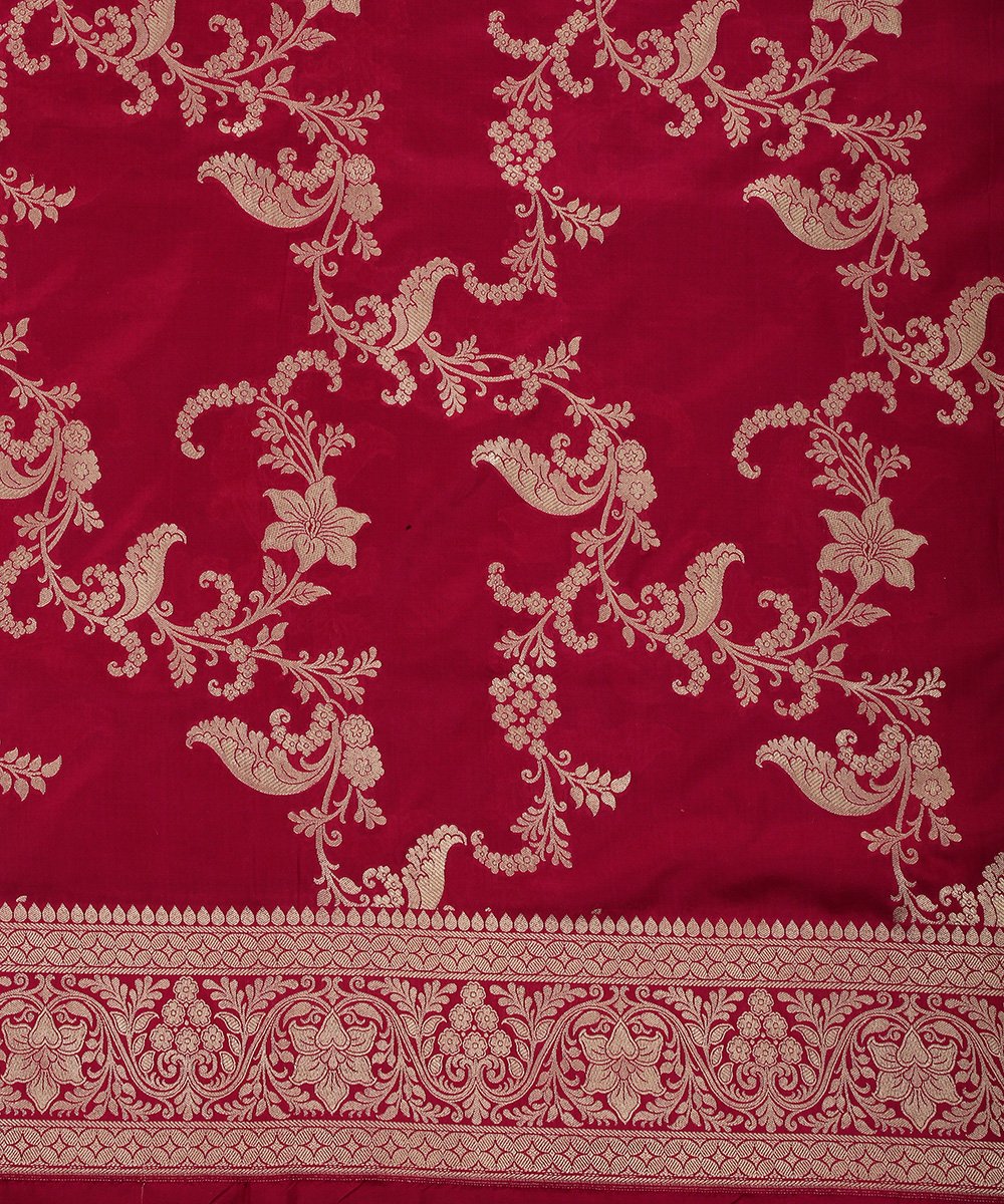 Handloom_Hot_Pink_Sona_Rupa_Zari_Work_Katan_Silk_Banarasi_Lehenga_with_Jangla_Dupatta_and_Brocade_Blouse_WeaverStory_08