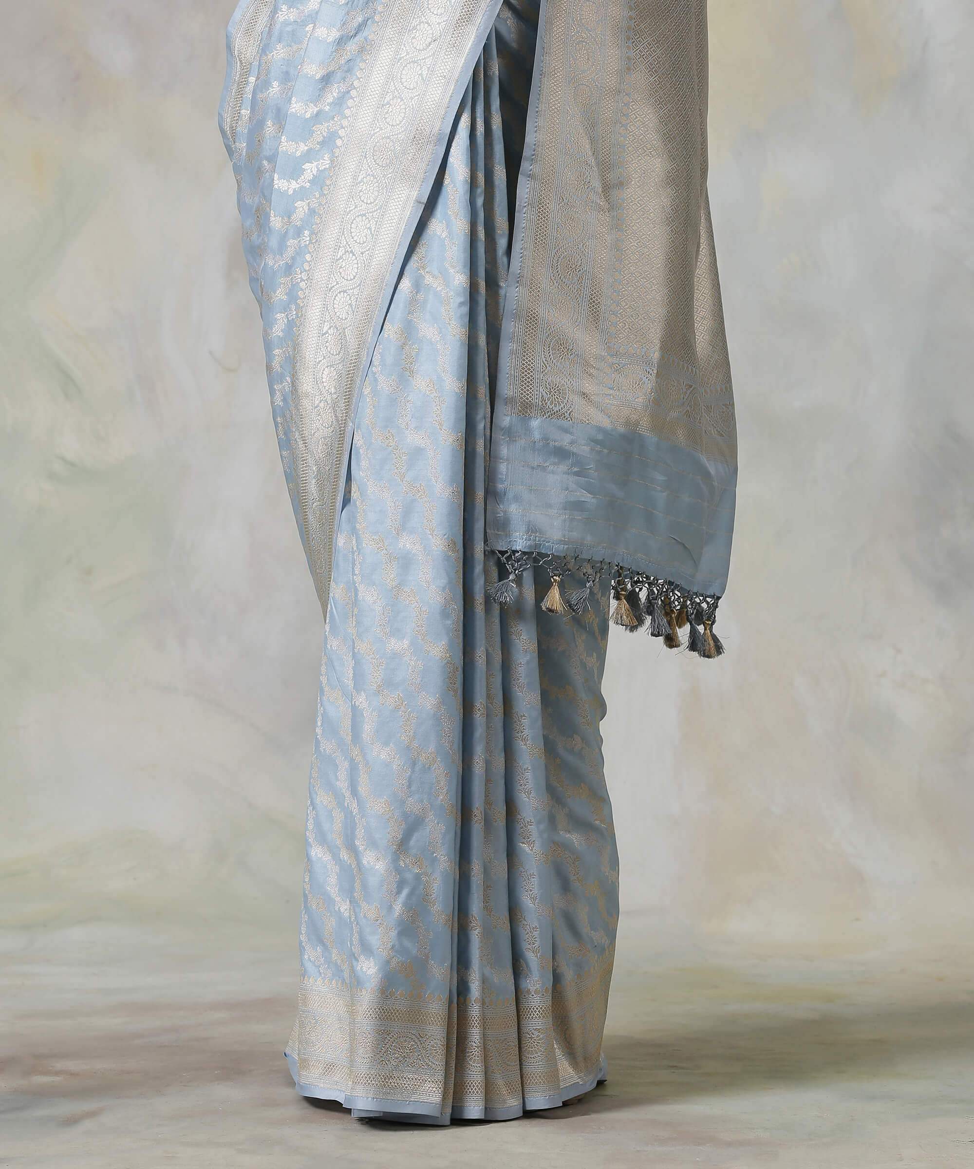 Handloom_Ice_Blue_Pure_Katan_Silk_Banarasi_Jangla_Saree_WeaverStory_04