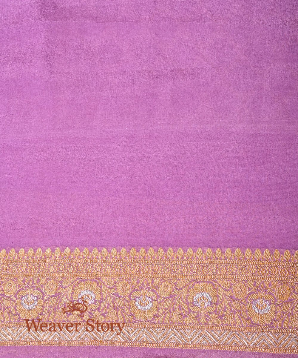 Handloom_Lavender_Banarasi_Georgette_Kadhwa_Saree_with_Jangla_Design_WeaverStory_05