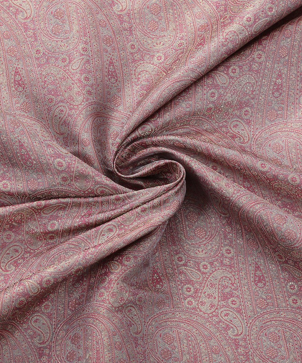 Handloom_Lavender_Jamawar_Pure_Silk_Banarasi_Brocade_Fabric_with_Zari_WeaverStory_05