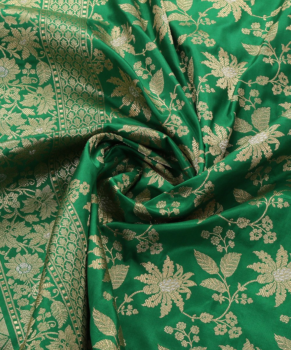 Handloom_Leaf_Green_Katan_Silk_Banarasi_Dupatta_with_Kadhwa_Jangla_WeaverStory_06