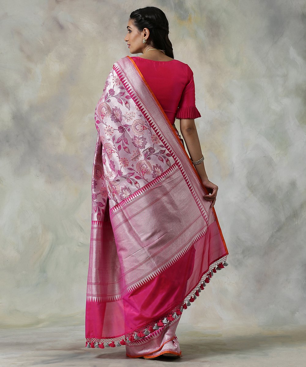 Handloom_Lilac_And_Gold_Banarasi_Saree_With_Meenakari_Jaal_WeaverStory_03