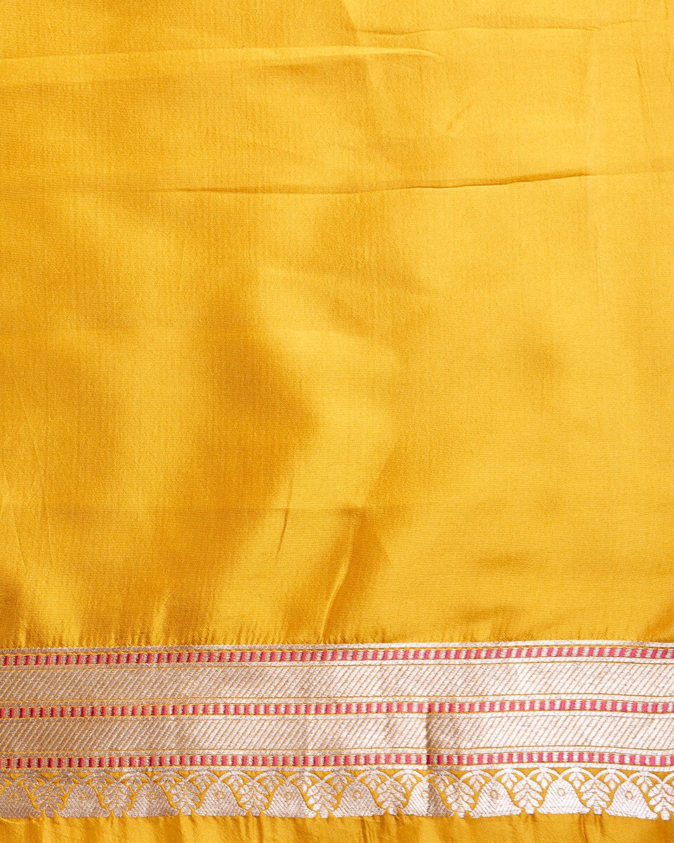 Handloom_Mustard_Kimkhab_Saree_With_Red_Meenakari_WeaverStory_05