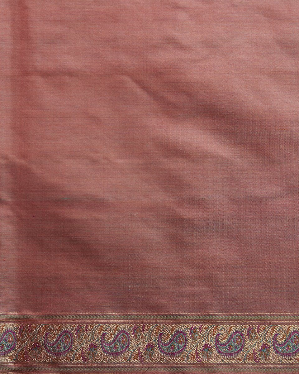 Handloom_Peach_Six_Color_Pure_Katan_Silk_Reshmi_Jamawar_Tanchoi_Saree_With_Zari_Border_WeaverStory_05