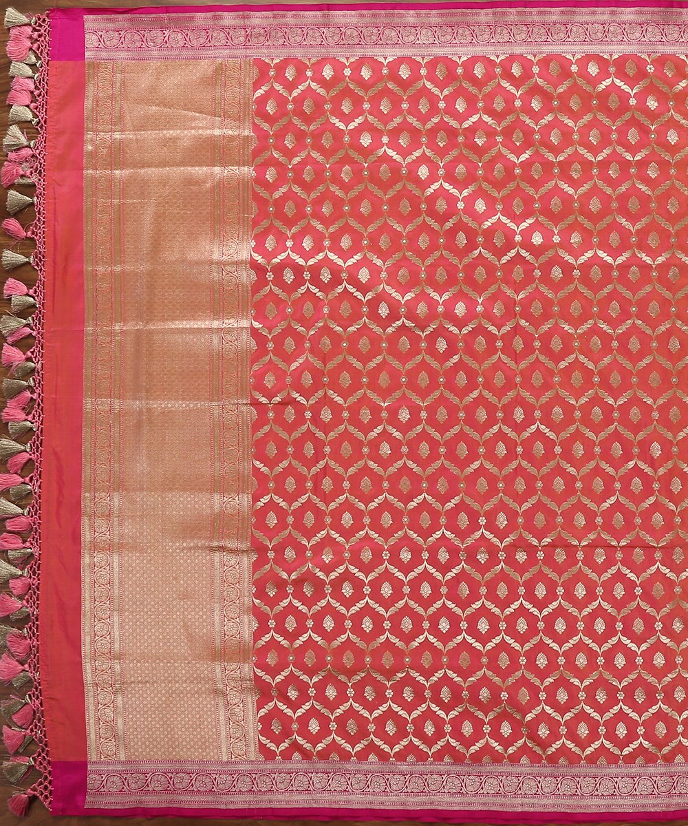 Handloom_Peach_Cutwork_Banarasi_Dupatta_with_Meenakari_Jaal_WeaverStory_02