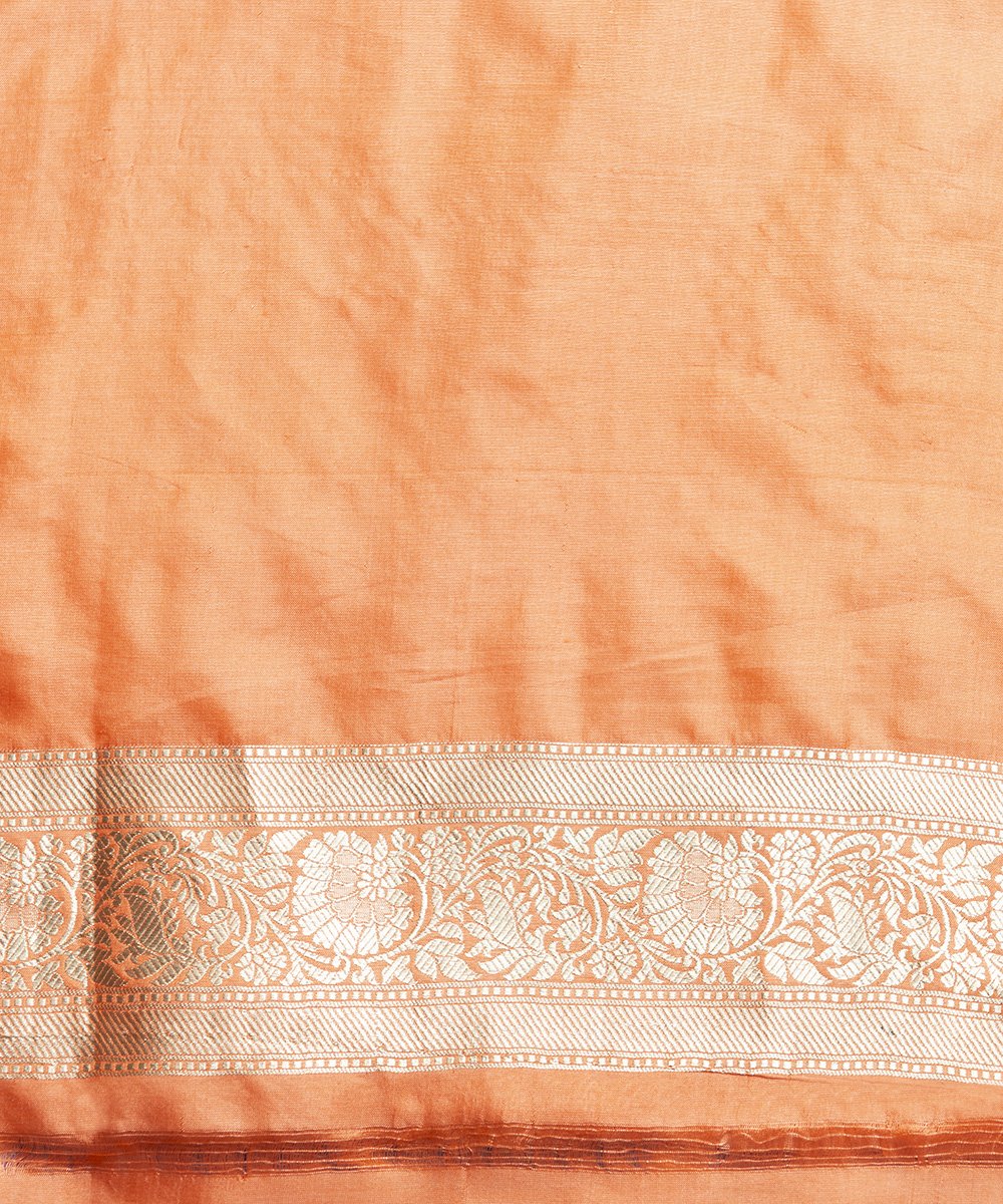 Handloom_Peach_Katan_Silk_Cutwork_Banarasi_Saree_with_Aada_Jangla_WeaverStory_05