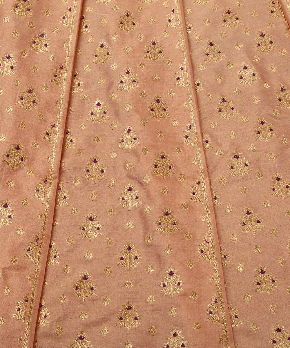 Handloom_Peach_Katan_Silk_Kadhwa_Banarasi_Lehenga_with_Bootidar_Design_WeaverStory_04