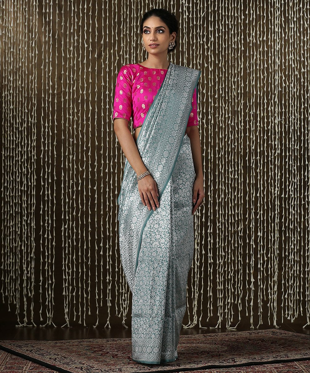 Handloom_Pigeon_Blue_Kimkhab_Banarasi_Brocade_Saree_With_Silver_Zari_WeaverStory_02