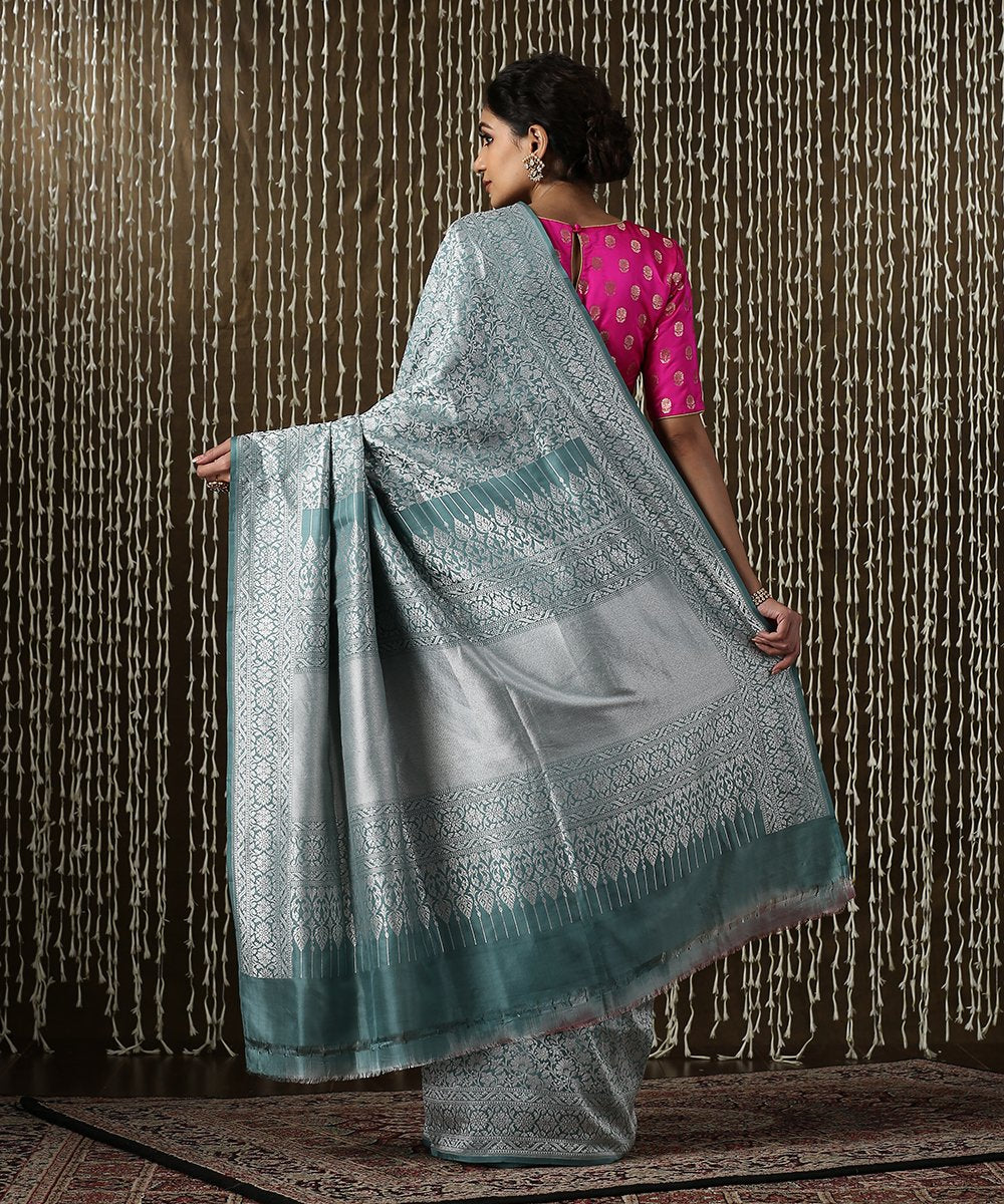 Handloom_Pigeon_Blue_Kimkhab_Banarasi_Brocade_Saree_With_Silver_Zari_WeaverStory_03