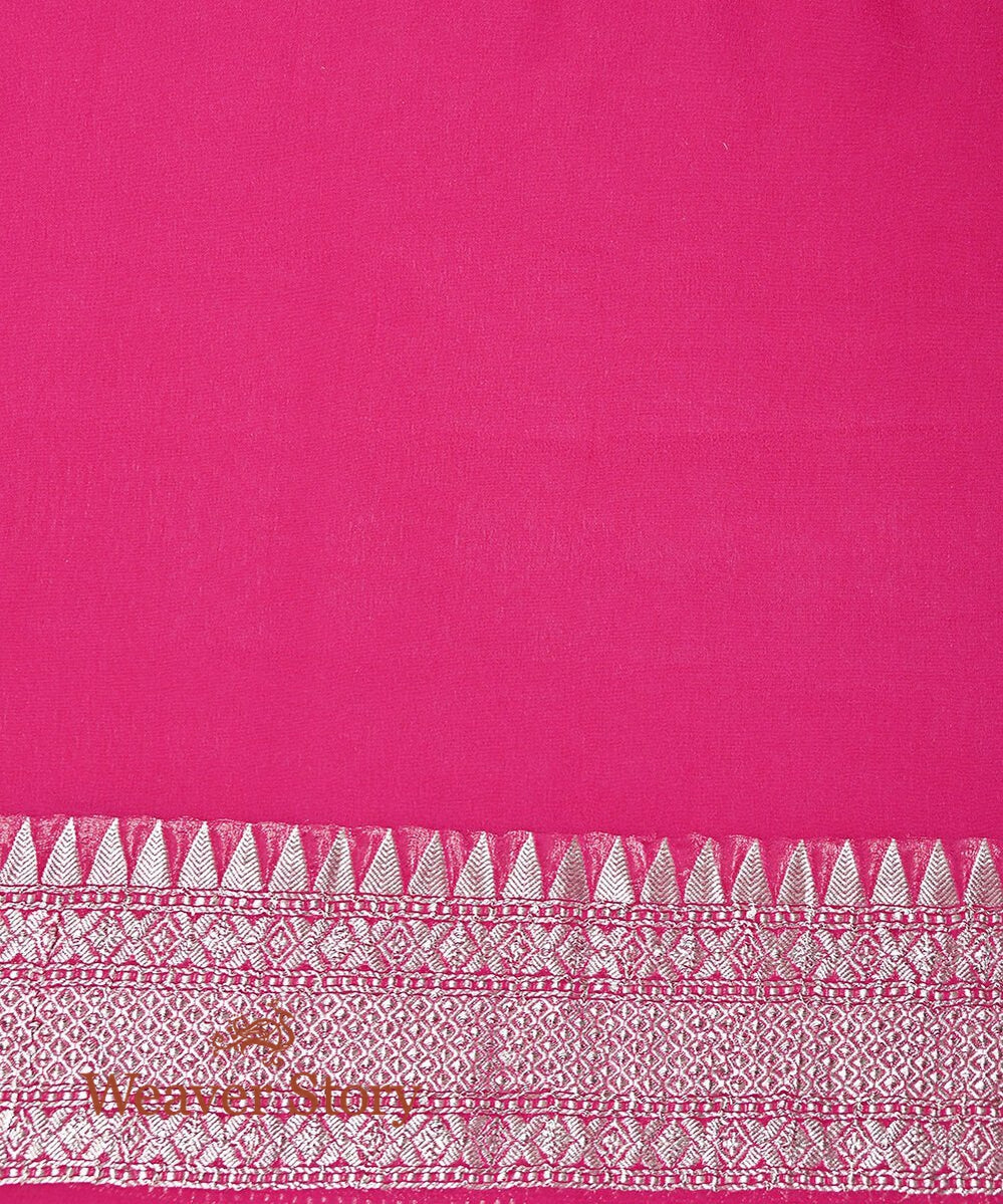 Handloom_Pink_Bootidar_Banarasi_Georgette_Saree_with_Silver_Zari_WeaverStory_05