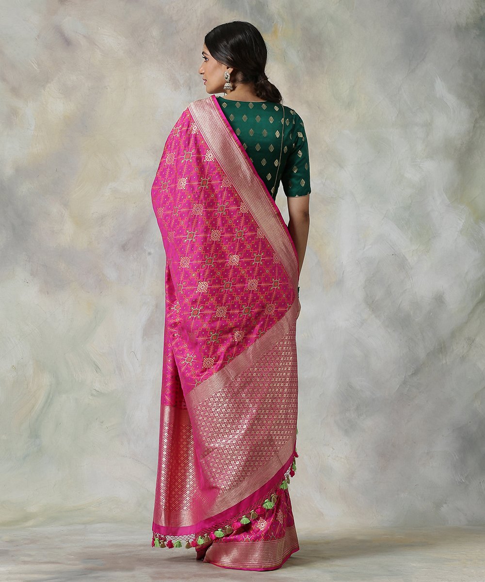 Handloom_Pink_Katan_Silk_Banarasi_Patola_Saree_with_Meenakari_WeaverStory_03