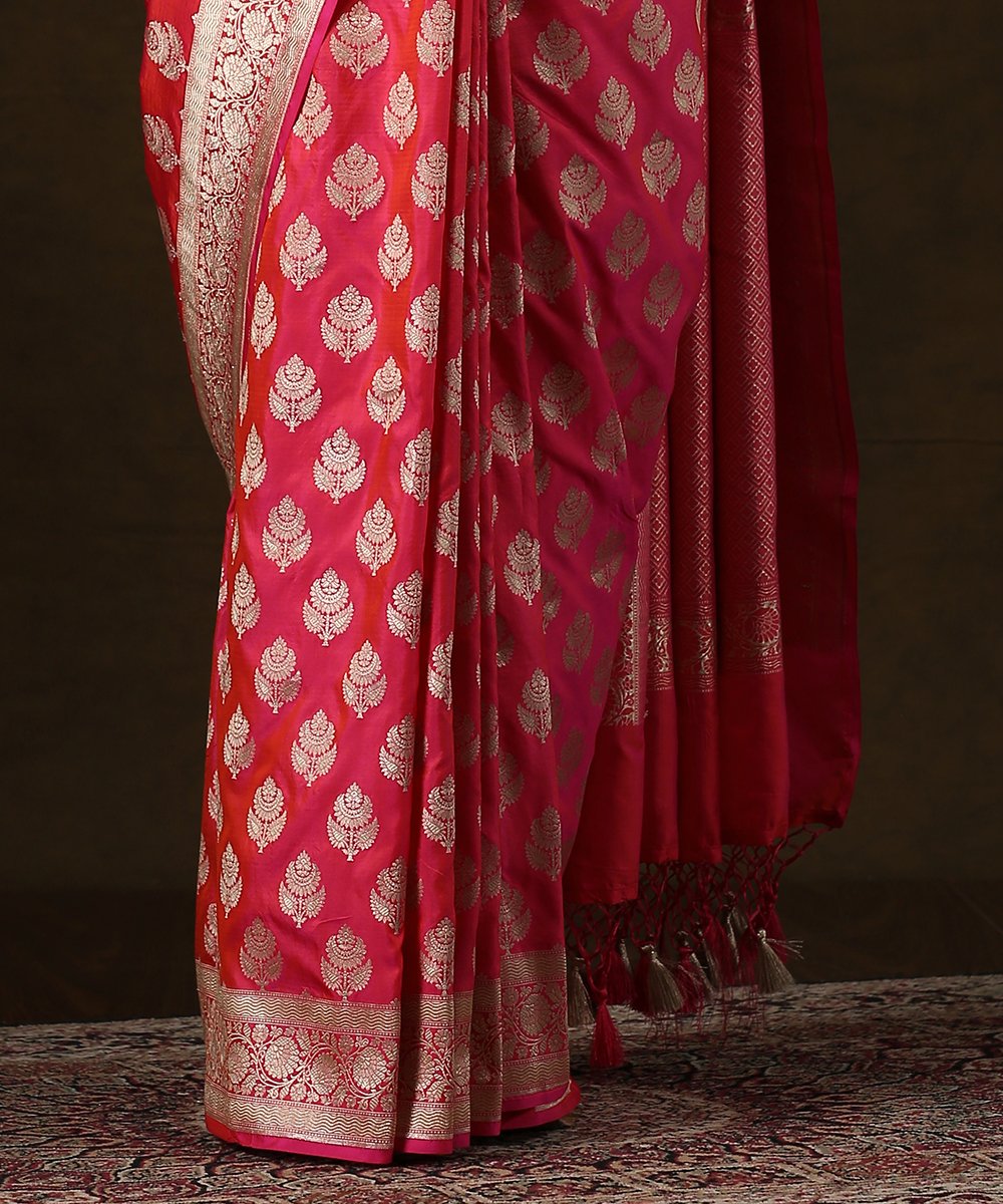 Handloom_Pink_Cutwork_Katan_Silk_Banarasi_Saree_with_Bootis_and_Heavy_Brocade_Blouse_WeaverStory_04