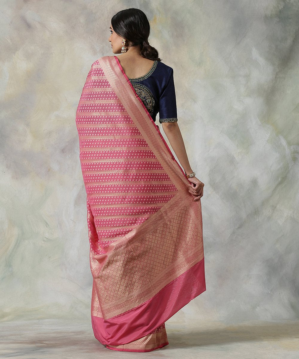Handloom_Rose_Pink_Katan_Georgette_Banarasi_Saree_with_Aada_Bel_WeaverStory_03
